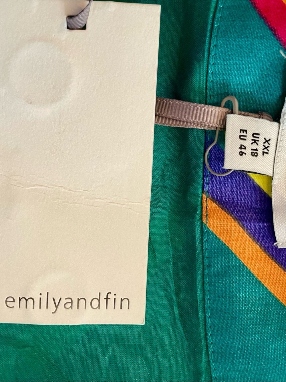 New Emily and Fin Green Striped Fit and Flair Midi Dress - Picture 7 of 9